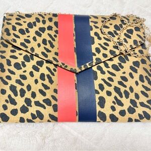 Stella & Dot Clutch Bellamy Leopard Print